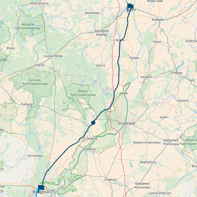 Symulator pociągu - trasa Bydgoszcz Główna - Tczew
