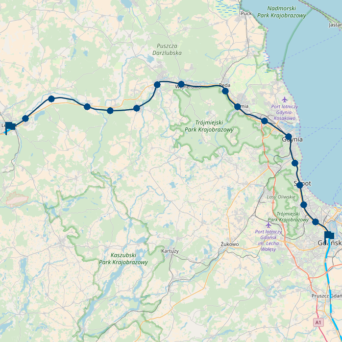 Symulator pociągu - trasa Gdańsk Główny - Lębork