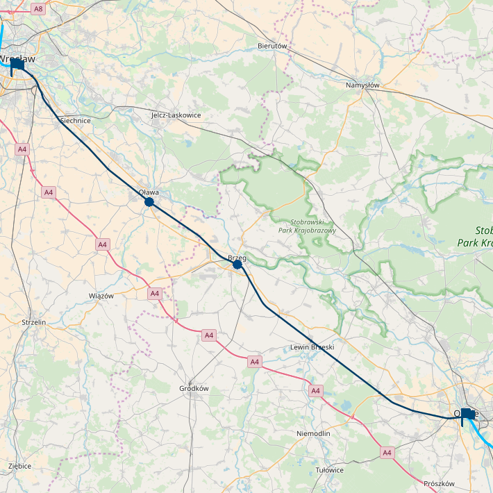 Symulator pociągu - trasa Opole Główne - Wrocław Główny