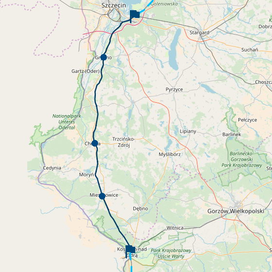 Symulator pociągu - trasa Szczecin - Kostrzyn