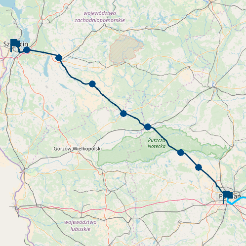 Symulator pociągu - trasa Szczecin - Poznań
