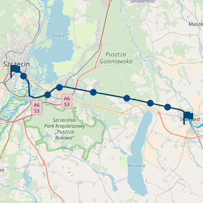 Symulator pociągu - trasa Szczecin Główny - Stargard